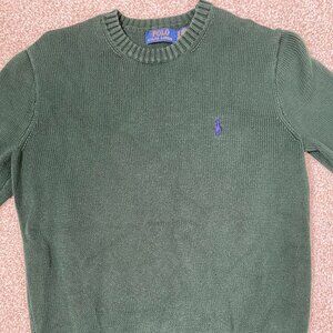 Polo Ralph Lauren Men's Green Cotton Crewneck Sweater